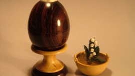 Ironwood egg with lily of valley